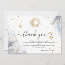 Celestial Moon,Stars Baby ShowerThank You