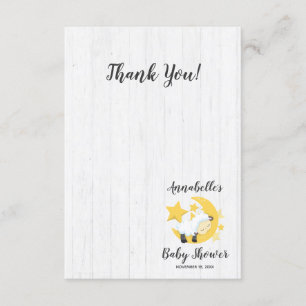 Celestial Moon Stars & Lamb Baby Shower Thank You Card