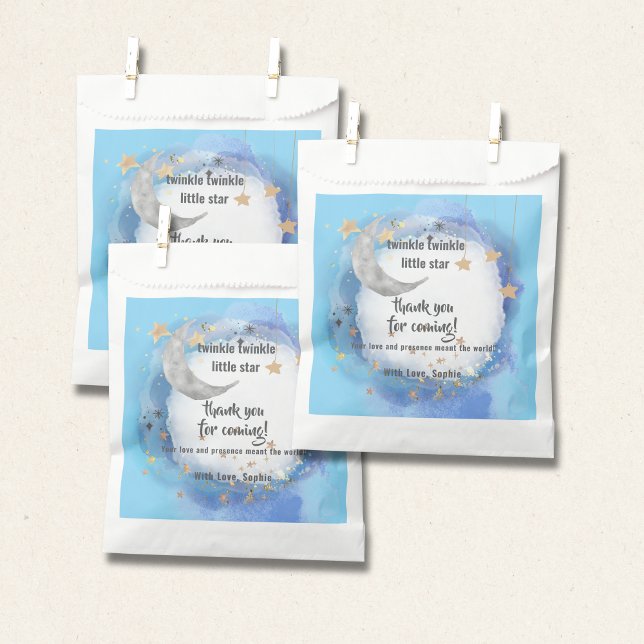 Celestial Moon Stars, Royal Blue And Gold Abstract Favour Bags (Creator Uploaded)