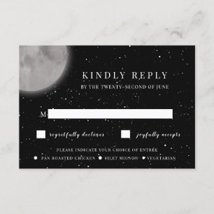 Celestial Moon & Stars RSVP Card with Meal Choice
