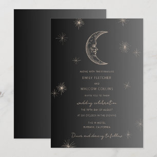 Celestial Moon Stars Wedding Invitation
