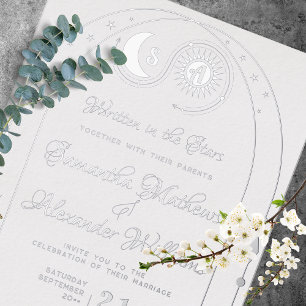 Celestial Moon & Sun Crest Monogram Wedding
