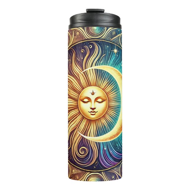 Celestial Moon Sun Elegant wwwwwwwwwwwwwwwwwwwwwww Thermal Tumbler (Front)