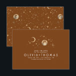 Celestial Moon Terracotta Save the Date<br><div class="desc">Starry night and crescent moon save the date cards</div>