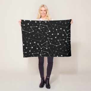 Celestial Moon Theme Fleece Blanket