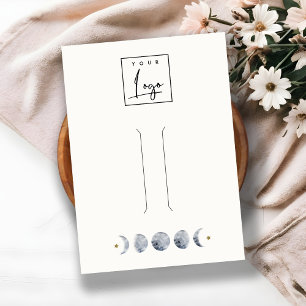 Celestial Moon Watercolor Hairpin Display Logo Business Card