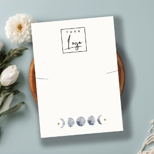 Celestial Moon Watercolor Necklace Display Logo Business Card