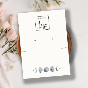 Celestial Moon Watercolor Necklace Earring Logo Business Card