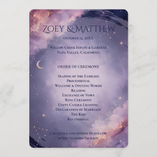 Celestial Moon Wedding Ceremony Program Programme