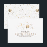 Celestial Moon White and Gold Save the Date<br><div class="desc">Starry night and crescent moon save the date cards</div>