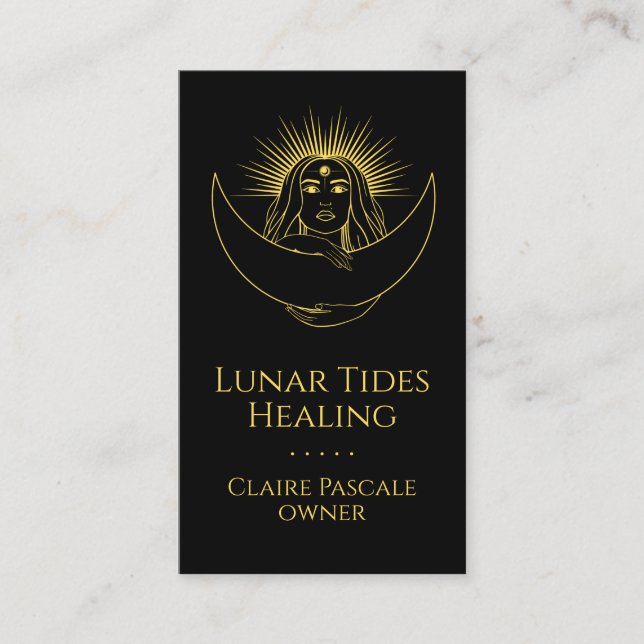 Celestial Moon Woman Business Card (Front)
