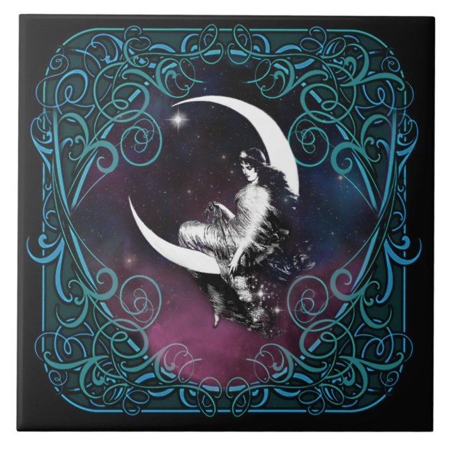 Celestial Moon Woman Tile (Front)