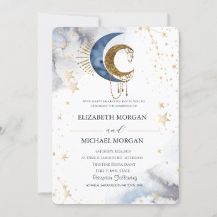 Celestial Moons,Stars Wedding  Invitation