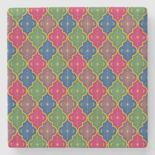 Celestial Moroccan Tile Bohemian Stone Coaster