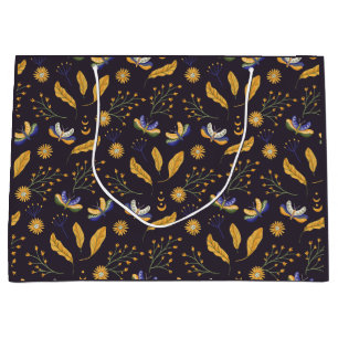 Celestial Moth Butterfly Pattern Large Gift Bag
