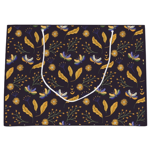 Celestial Moth Butterfly Pattern  Large Gift Bag (Front)