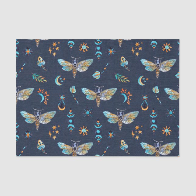 Celestial Moth Butterfly Pattern Tissue Paper (Front)
