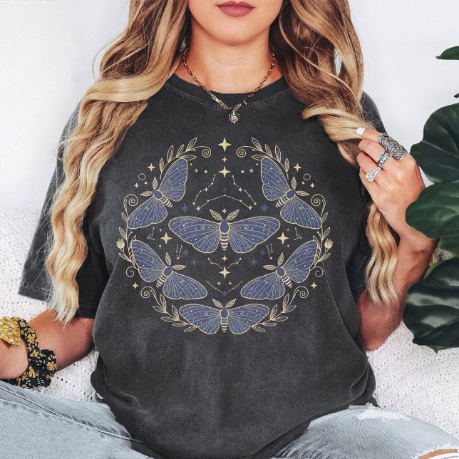 Celestial Moth Constellation Graphic Design T-Shirt (Creator Uploaded)