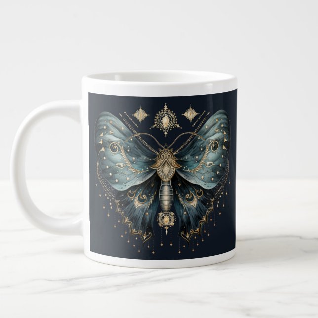 Celestial Moth Dark Aesthetic Coffee Mug (Left)