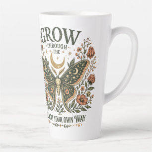 Celestial Moth Floral Sticker Latte Mug