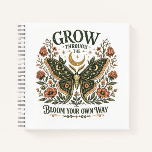 Celestial Moth Floral Sticker Notebook