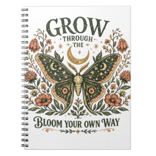Celestial Moth Floral Sticker Notebook