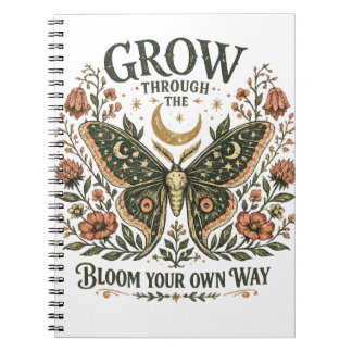 Celestial Moth Floral Sticker Notebook