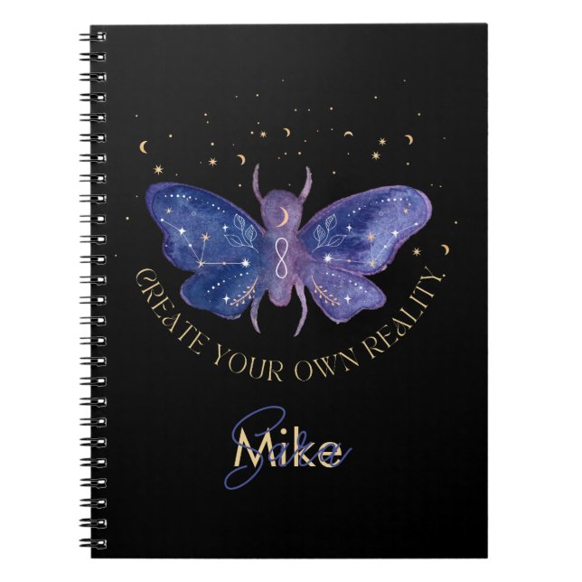 Celestial Moth Personalised  Notebook (Front)