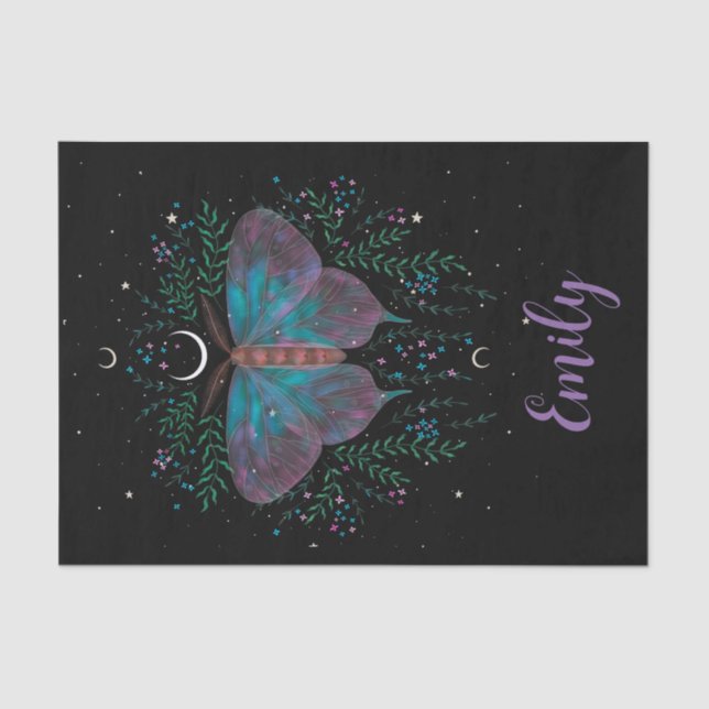 Celestial Moth Personalised Tissue Paper (Front)