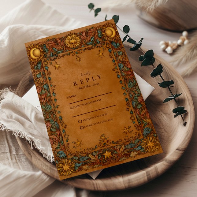 Celestial Mystic Baroque Wedding RSVP Card (Creator Uploaded)