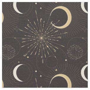 Celestial mystic esoteric moon and sun fabric