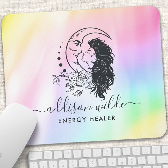 Celestial Mystic Moon Goddess Rainbow Business Mouse Mat (Creator Uploaded)