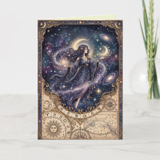 Celestial Mystical Astrological Woman Art Card