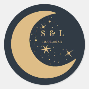 Celestial Mystical Elements Starsigns Envelope Classic Round Sticker