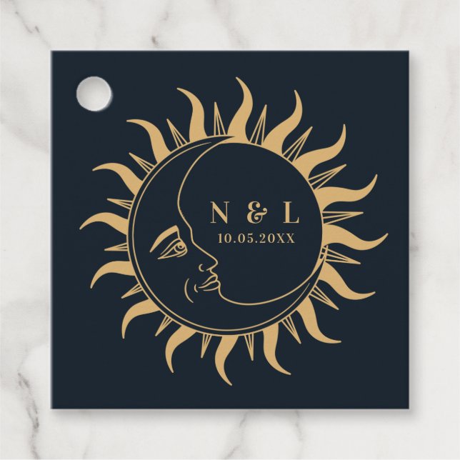 Celestial Mystical Elements Starsigns Favour Tags (Front)