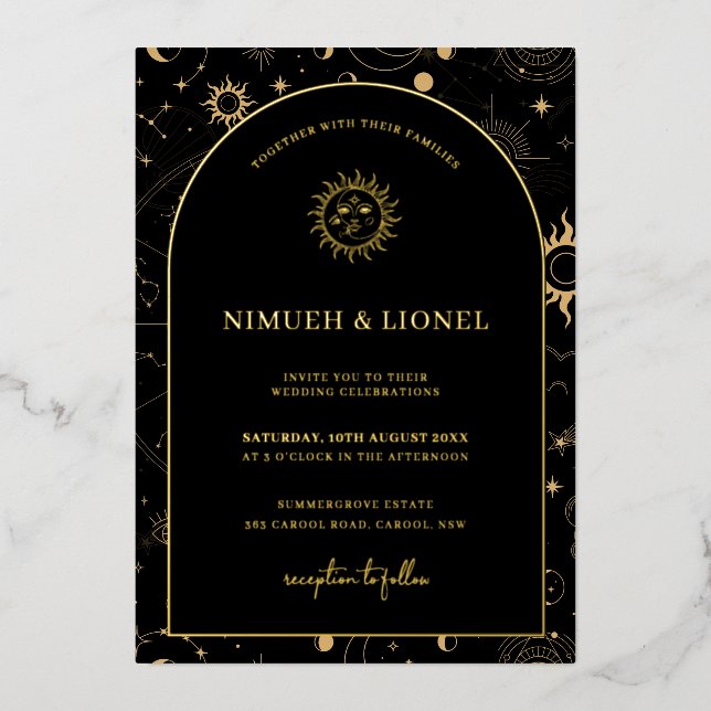 Celestial Mystical Elements Starsigns Wedding Foil (Front)