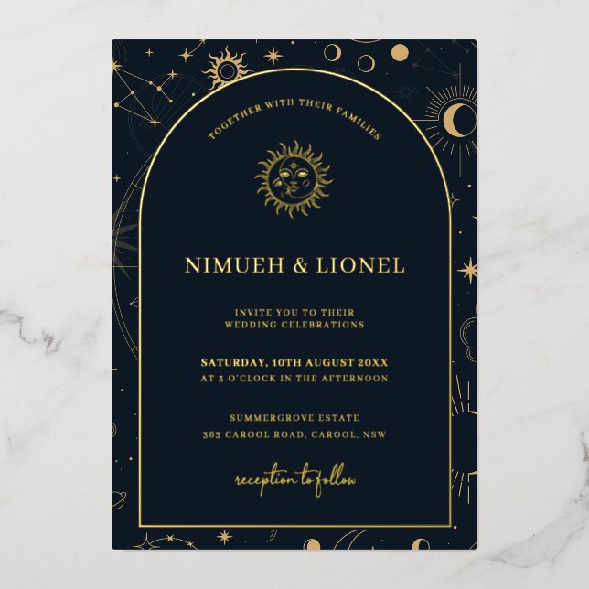 Celestial Mystical Elements Starsigns Wedding Foil (Front)