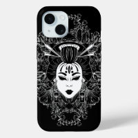 CELESTIAL MYSTICAL JAPANESE GEISHA SPIRIT ON BLACK