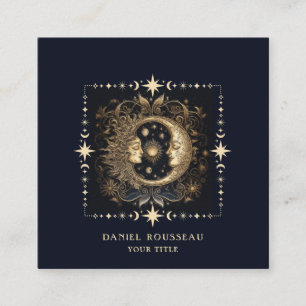 Celestial Mystical Moon Square Business Card