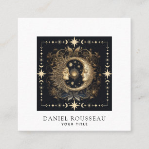 Celestial Mystical Moon Square Business Card