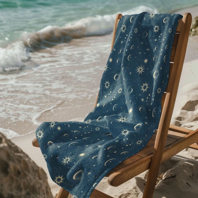 Celestial Mystical Seamless Pattern Beach Towel (Creator Uploaded)