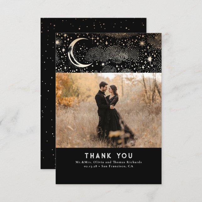 Celestial & Mystical Starry Night Thank You Photo (Front/Back)