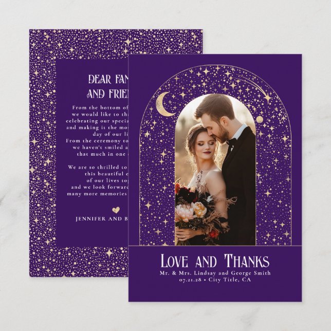 Celestial & Mystical Starry Night Thank You Photo (Front/Back)
