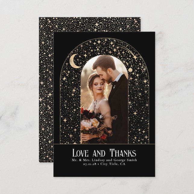 Celestial & Mystical Starry Night Thank You Photo (Front/Back)