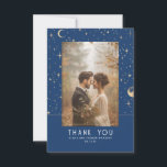 Celestial & Mystical Starry Night Thank You Photo<br><div class="desc">Celestial cosmic wedding thank you photo card</div>