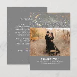 Celestial & Mystical Starry Night Thank You Photo Card