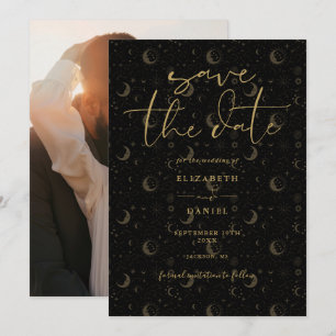 Celestial Mystical Stars And Moon Photo Wedding Save The Date