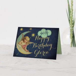 Celestial Name and Age Custom Birthday Card