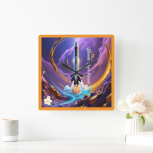 "Celestial Navigation" Square Wall Clock