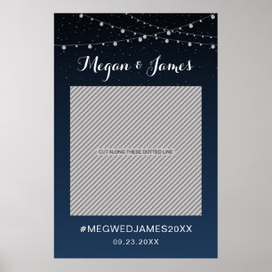 Celestial Navy Blue Star Wedding Photo Props Poster